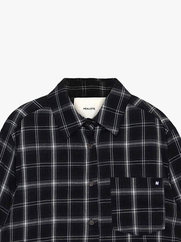 COMFORT CHECK SHIRT_BLACK