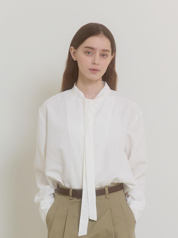 ESSENTIAL TIE BLOUSE_IVORY