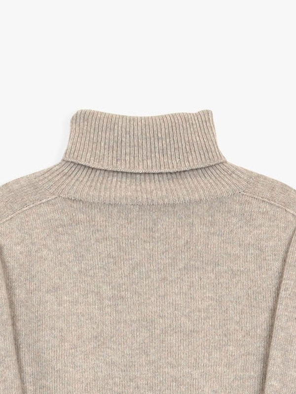 WHOLE GARMENT LOOSE FIT TURTLENECK KNIT_OATMEAL