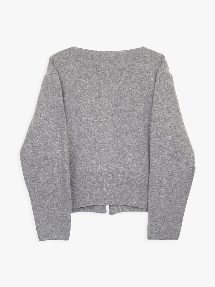 ROUND-NECK CASHMERE WOOL CARDIGAN_GREY