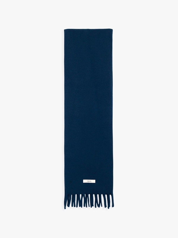 WOOL TASSEL MUFFLER_NAVY