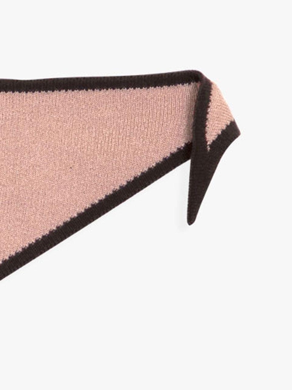 BORDER BUTTONHOLE KNIT SCARF_PINK