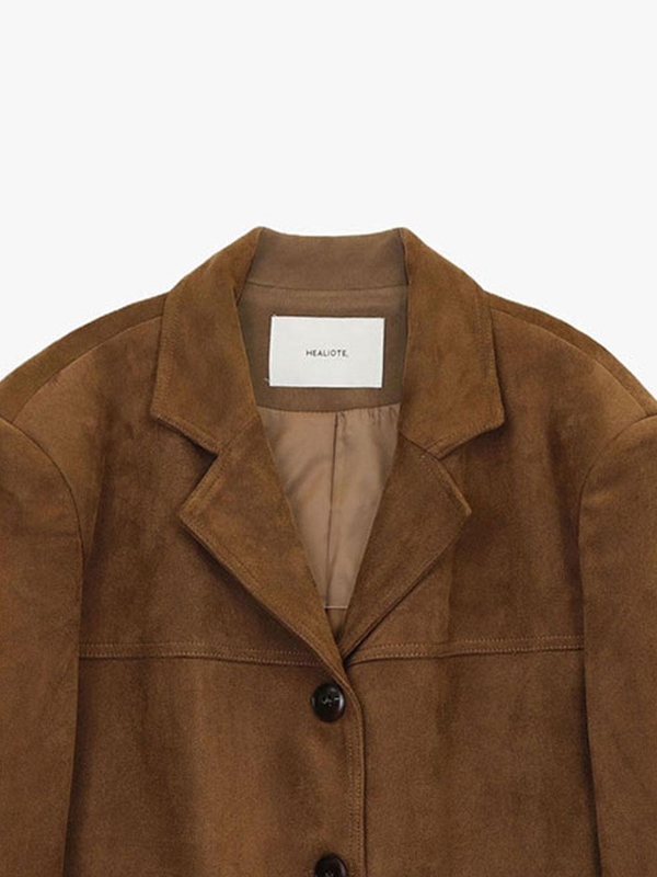 TAILORED SUEDE JACKET_CAMEL