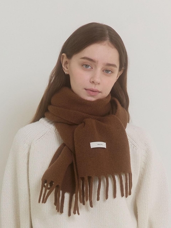 WOOL TASSEL MUFFLER_BROWN