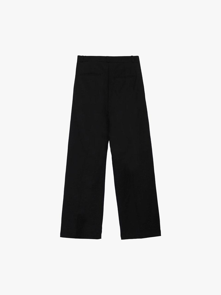 TUCKED LOOSE FIT SLACKS_BLACK