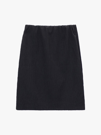 WRINKLE MIDI SKIRT_BLACK