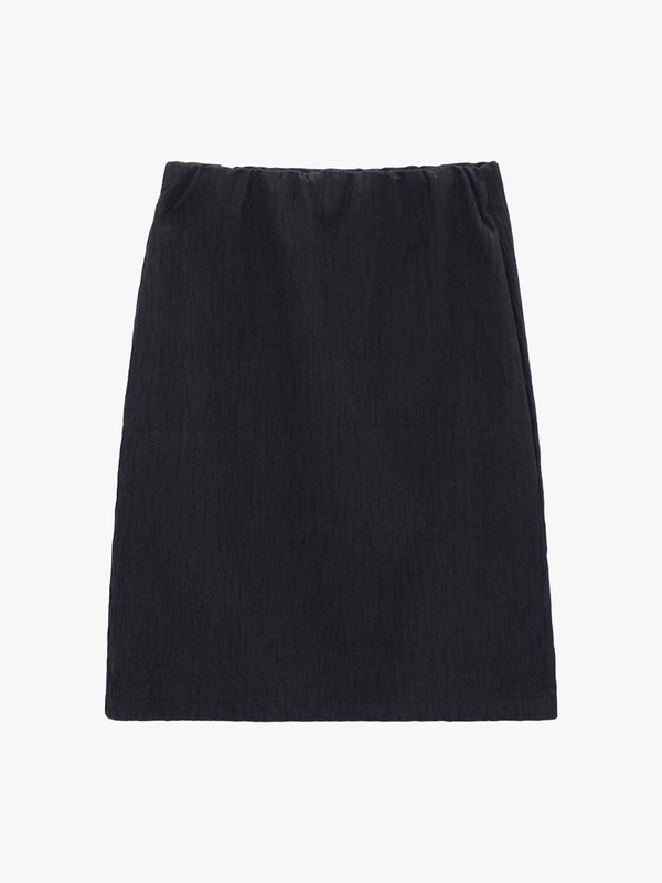 WRINKLE MIDI SKIRT_BLACK