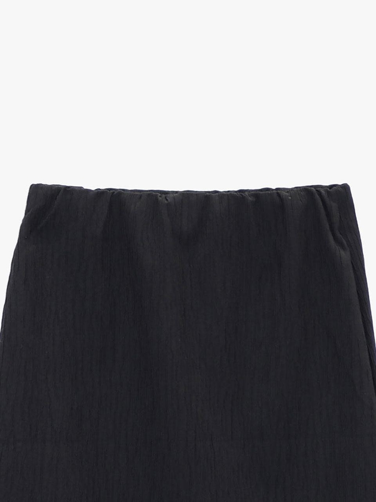 WRINKLE MIDI SKIRT_BLACK