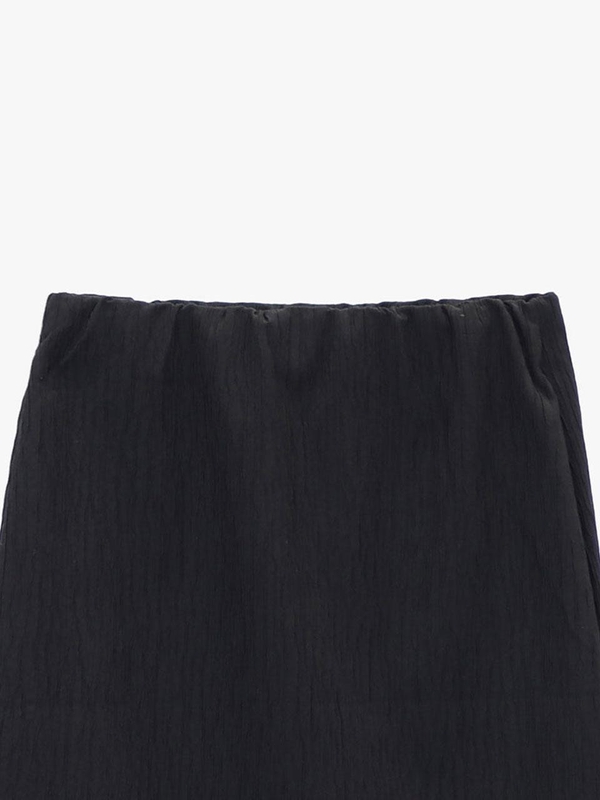 WRINKLE MIDI SKIRT_BLACK