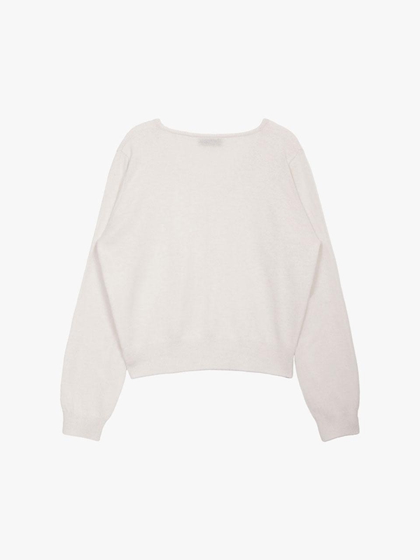 ESSENTIAL CASHMERE V-NECK KNIT_IVORY