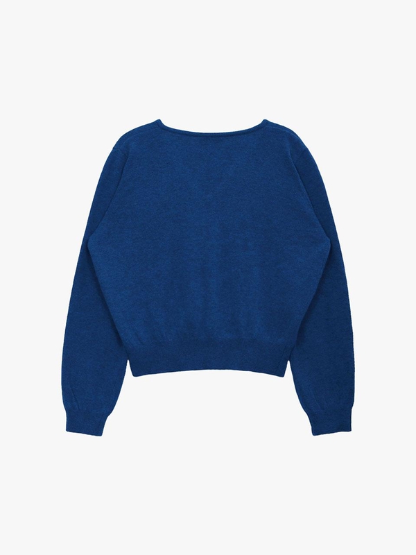 ESSENTIAL CASHMERE V-NECK KNIT_BLUE