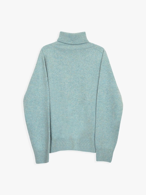 WHOLE GARMENT LOOSE FIT TURTLENECK KNIT_SKY BLUE