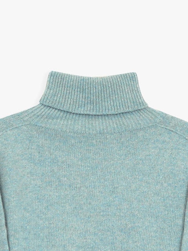 WHOLE GARMENT LOOSE FIT TURTLENECK KNIT_SKY BLUE