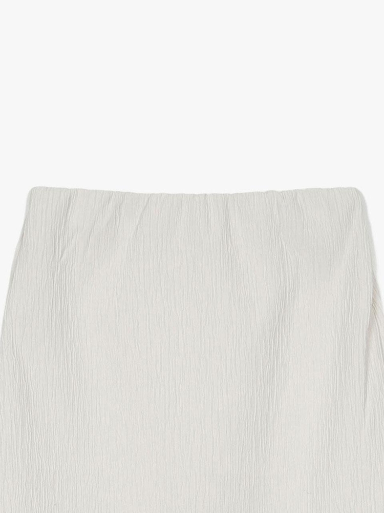 WRINKLE MIDI SKIRT_IVORY