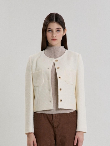 CLASSIC TWEED JACKET_IVORY