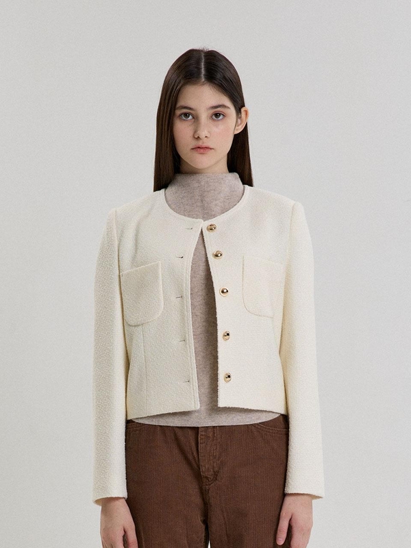 CLASSIC TWEED JACKET_IVORY