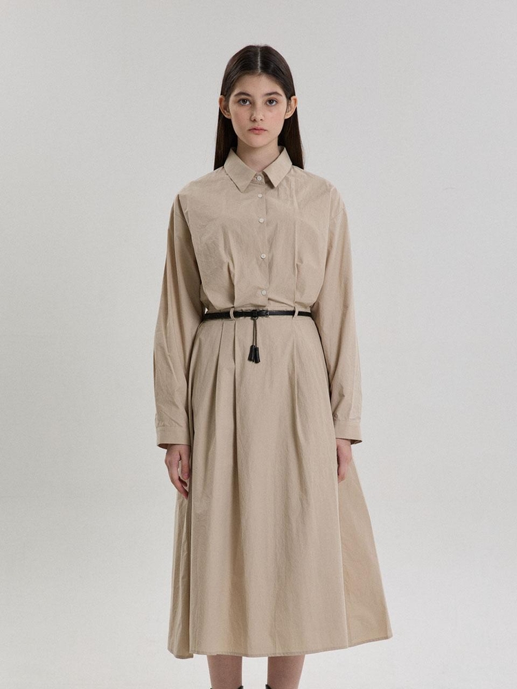 CALM SHIRT DRESS_BEIGE