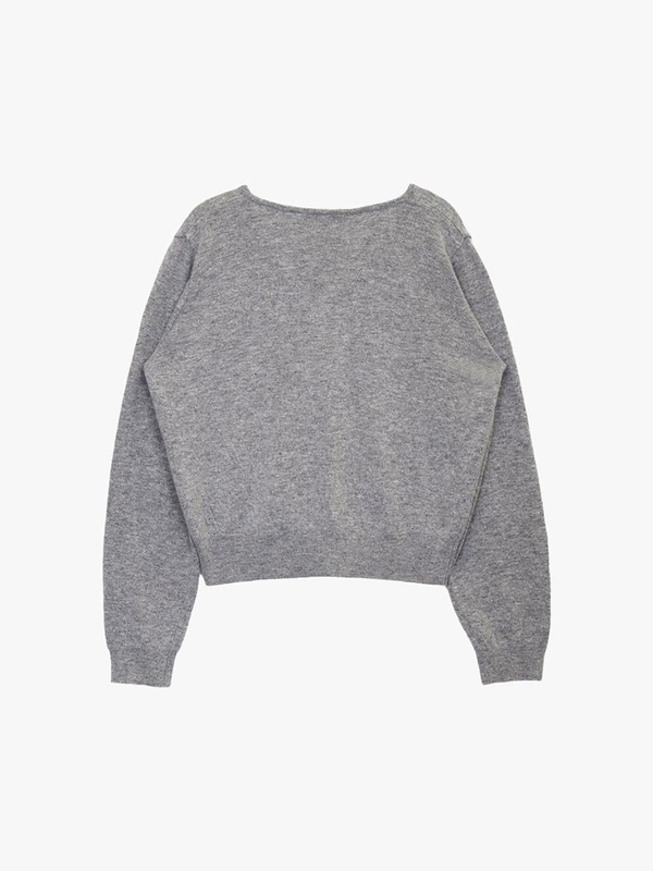 ESSENTIAL CASHMERE V-NECK KNIT_GREY