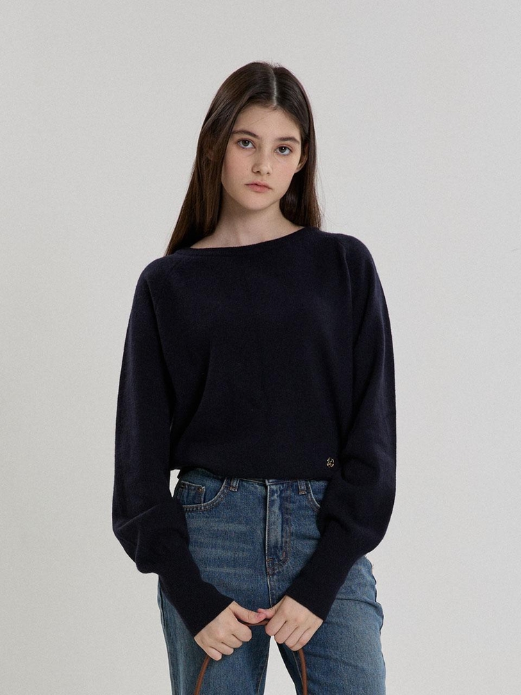 SOFT BOAT NECK KNIT_NAVY