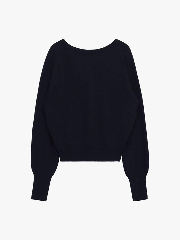 SOFT BOAT NECK KNIT_NAVY