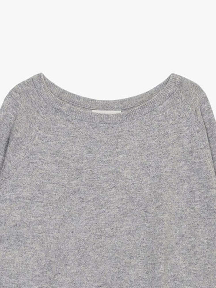 SOFT BOAT NECK KNIT_MELANGE GREY