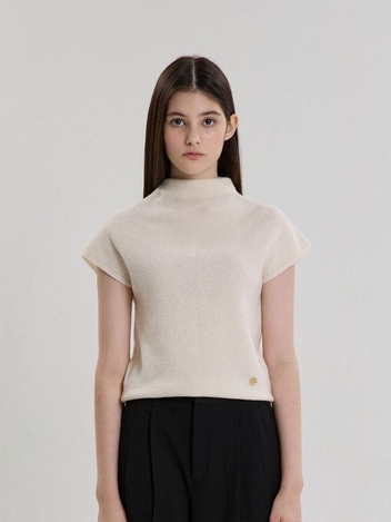 CASHMERE HALF-TURTLENECK KNIT_IVORY