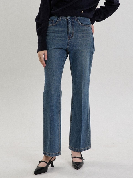 STRAIGHT WASHING DENIM PANTS_MEDIUM INDIGO