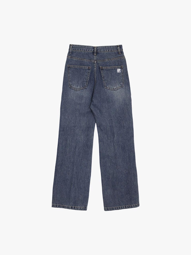 STRAIGHT WASHING DENIM PANTS_MEDIUM INDIGO