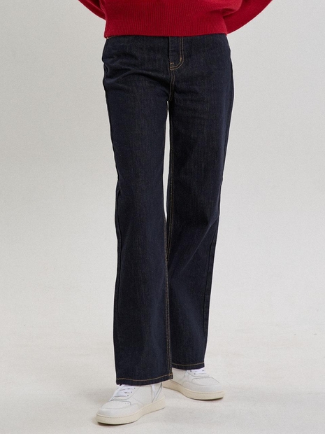 STRAIGHT FIT RAW DENIM PANTS_INDIGO