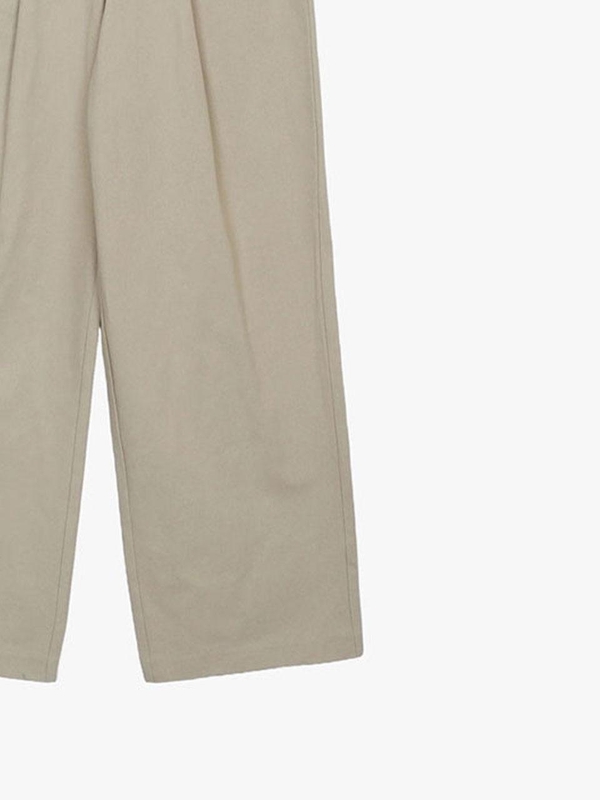 PINTUCK COTTON PANTS_BEIGE