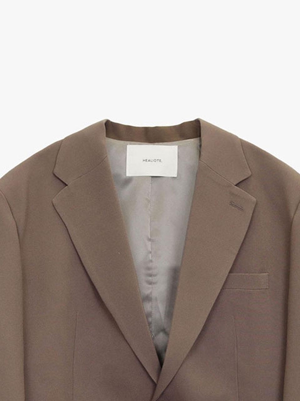 NOTCHED COLLAR BLAZER_BROWN