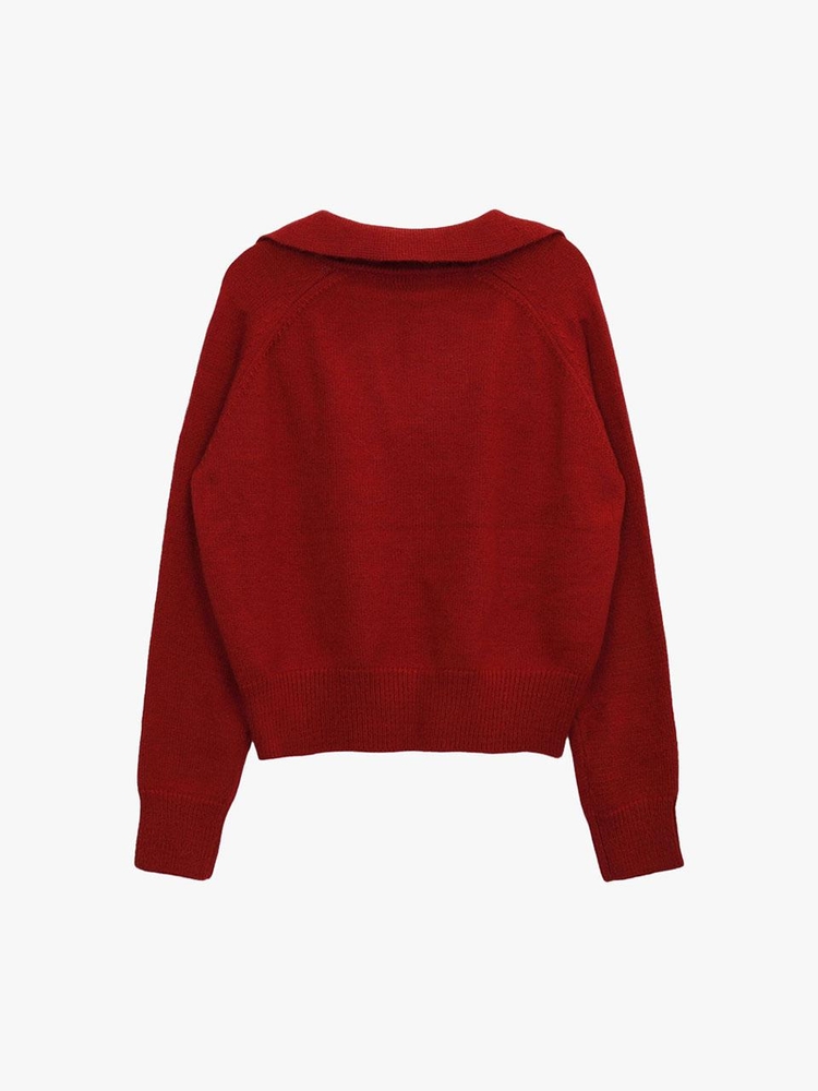 SAINT COLLAR KNIT_RED