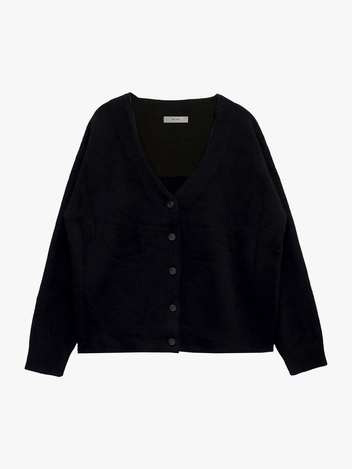 ROOMY CASHMERE KNIT CARDIGAN_BLACK