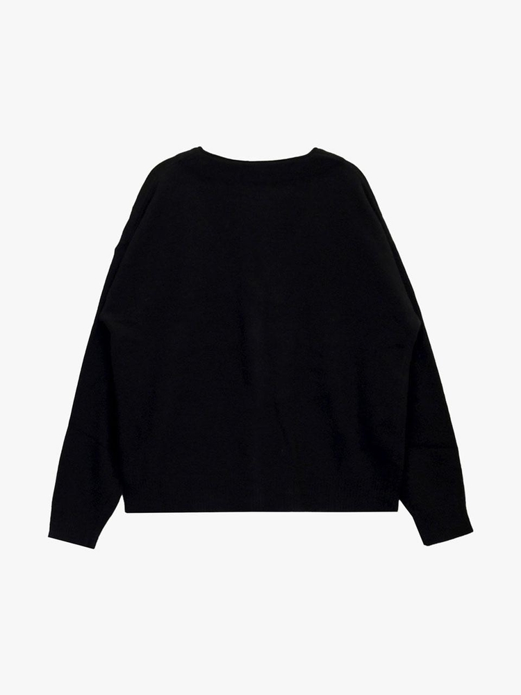 ROOMY CASHMERE KNIT CARDIGAN_BLACK