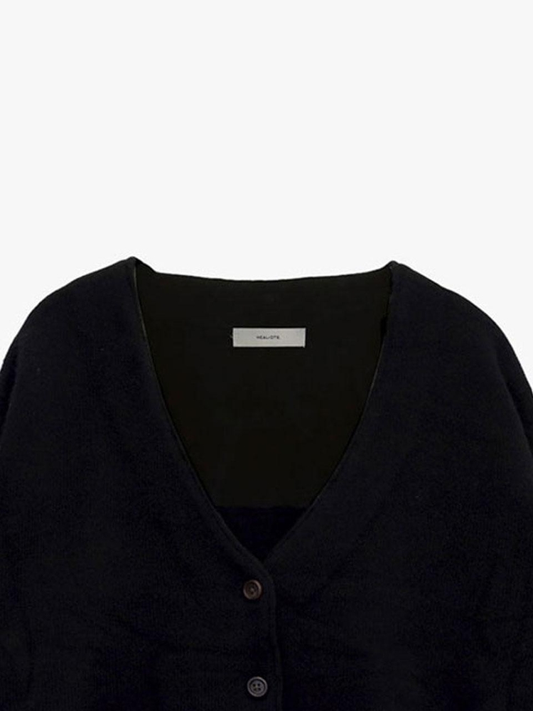 ROOMY CASHMERE KNIT CARDIGAN_BLACK