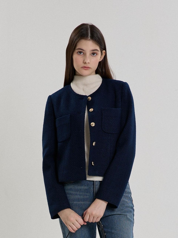 CLASSIC TWEED JACKET_NAVY