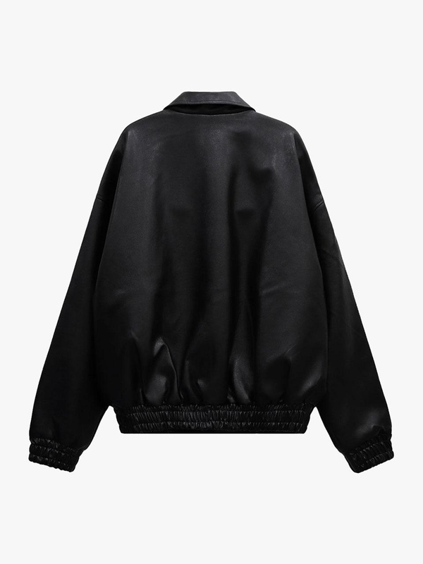 LEATHER BLOUSON JACKET_BLACK