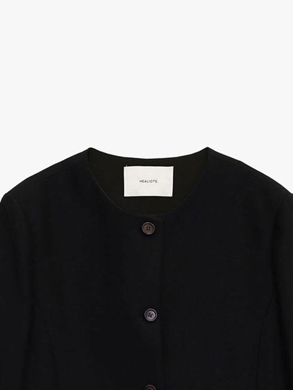 BERN COLLARLESS ROUND JACKET_BLACK