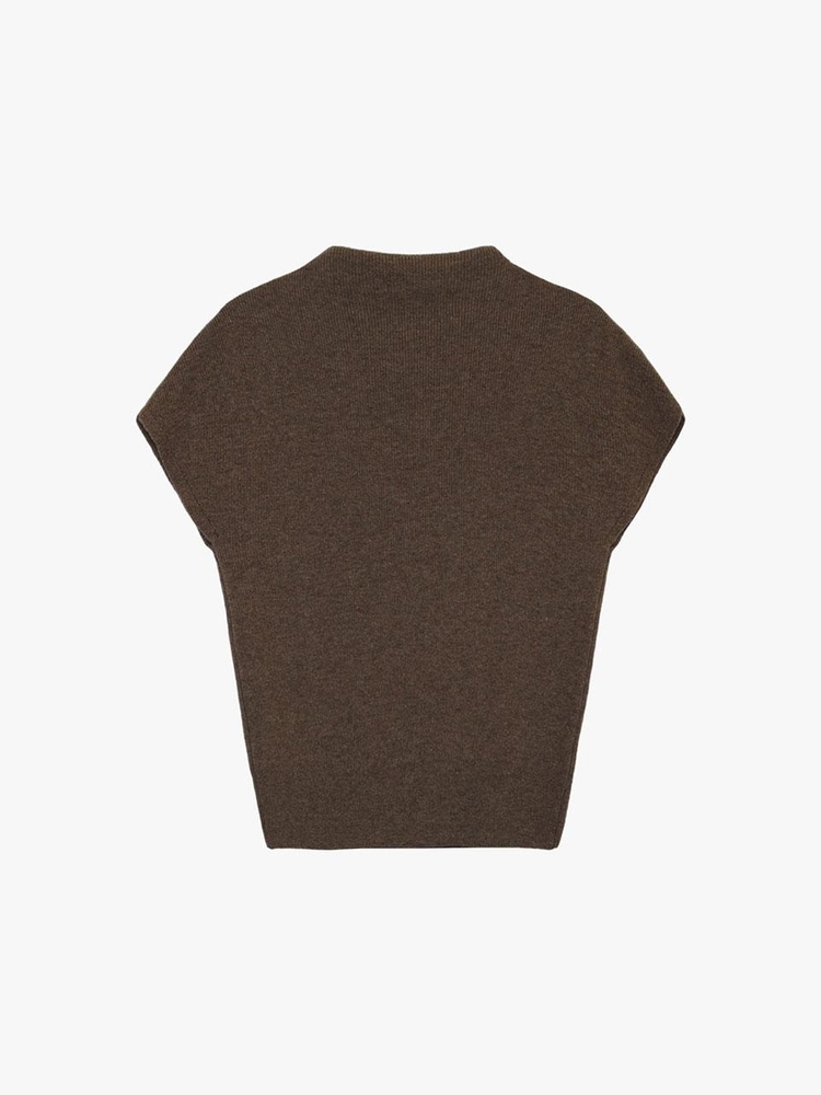 CASHMERE HALF-TURTLENECK KNIT_BROWN