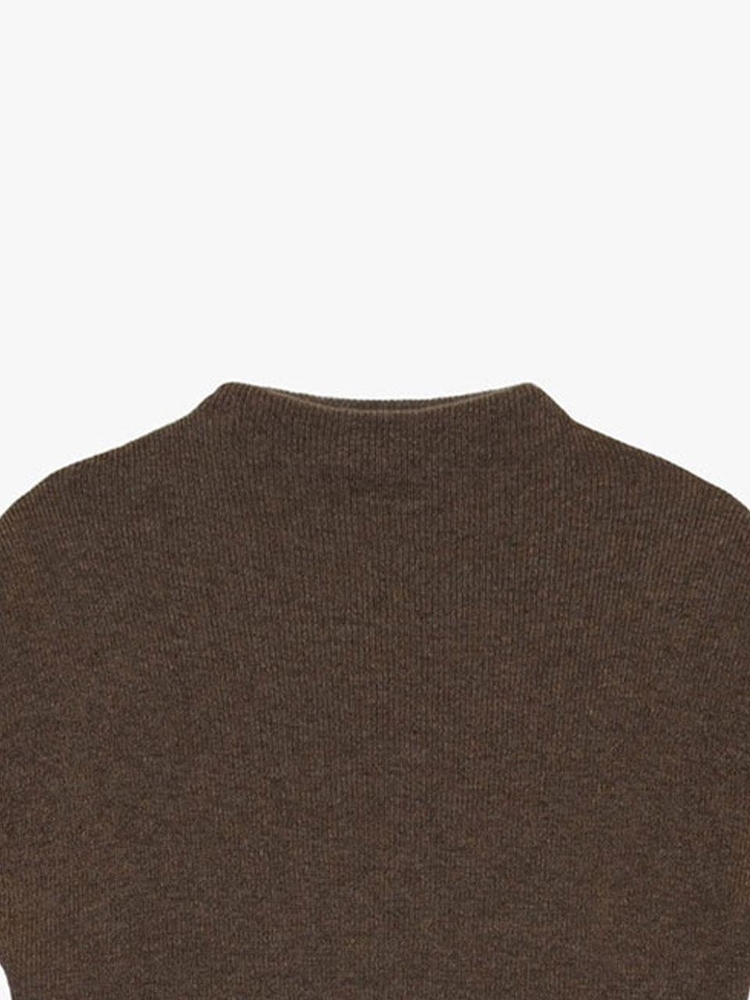 CASHMERE HALF-TURTLENECK KNIT_BROWN