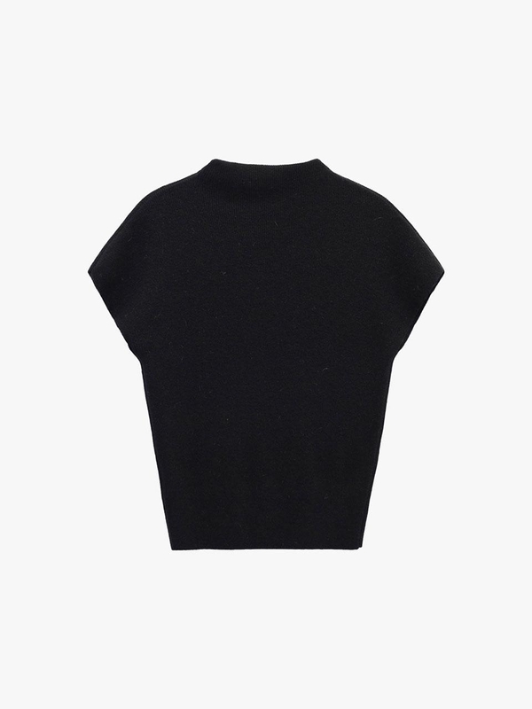 CASHMERE HALF-TURTLENECK KNIT_BLACK