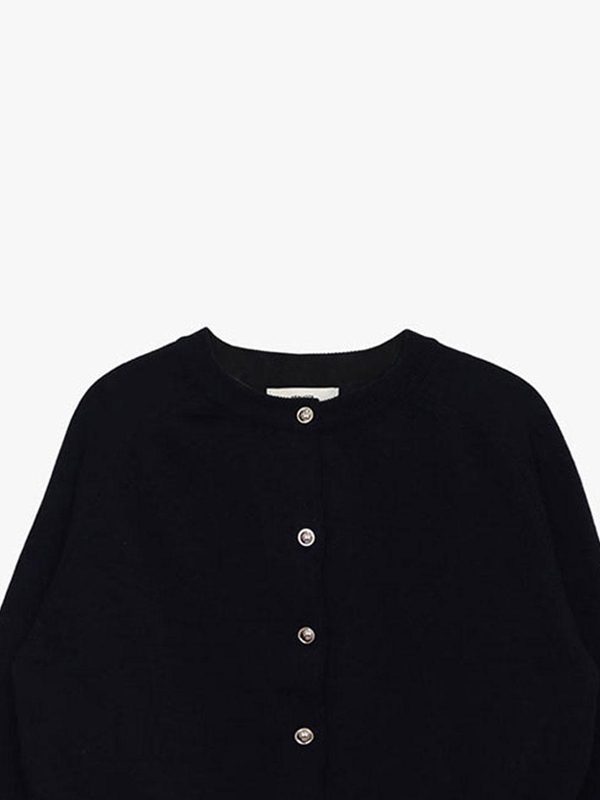 ROUND-NECK WOOL CARDIGAN_NAVY