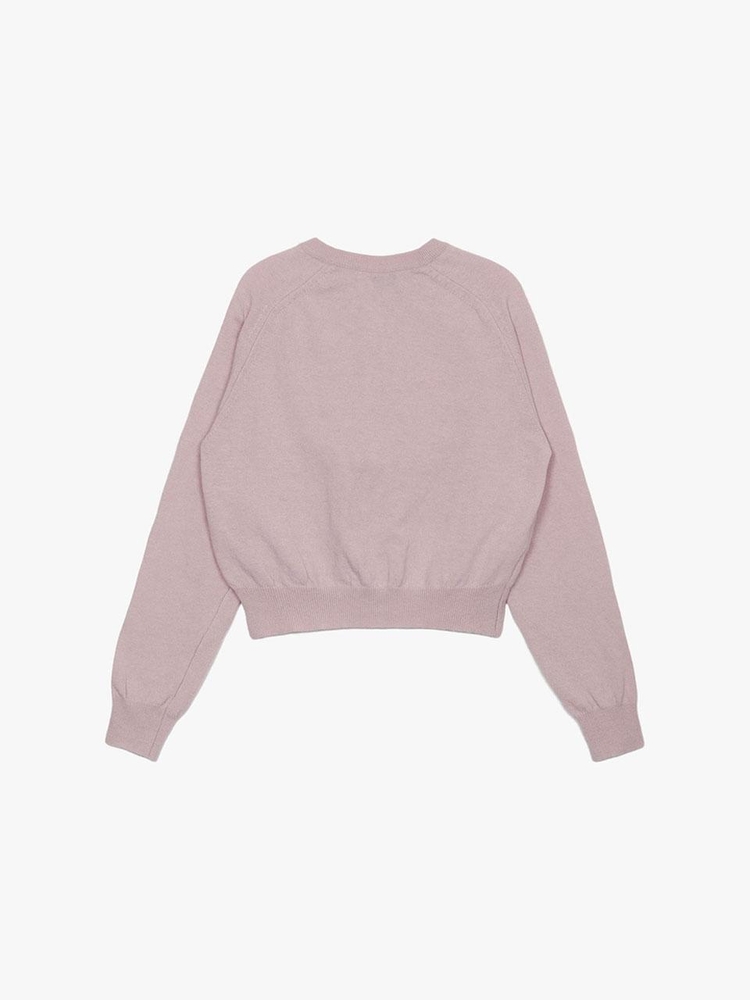 ROUND-NECK WOOL CARDIGAN_PINK