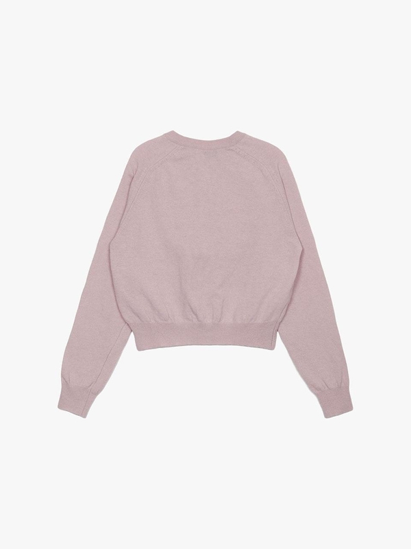 ROUND-NECK WOOL CARDIGAN_PINK