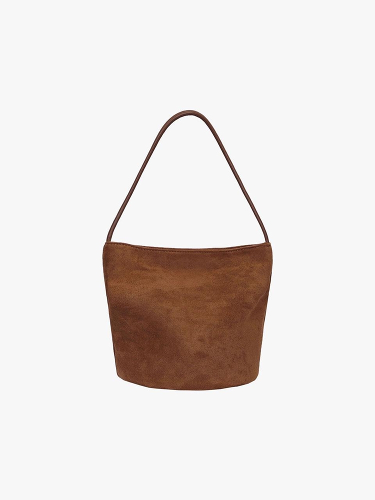 SUEDE BUCKET BAG_BROWN