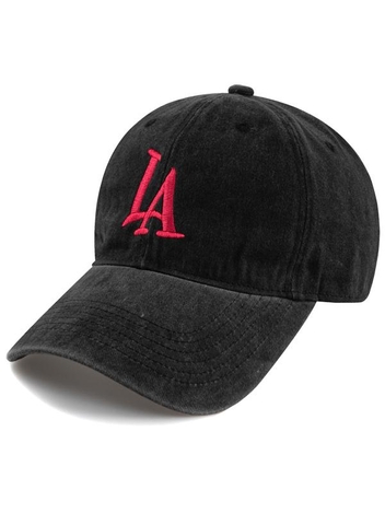 L.A STONE WASHED CAP-CHARCOAL