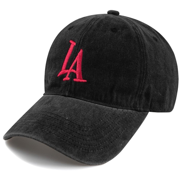 L.A STONE WASHED CAP-CHARCOAL