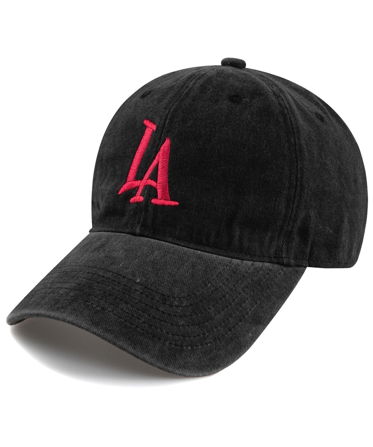 L.A STONE WASHED CAP-CHARCOAL