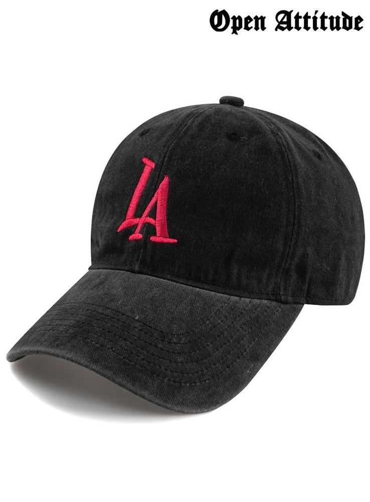 L.A STONE WASHED CAP-CHARCOAL