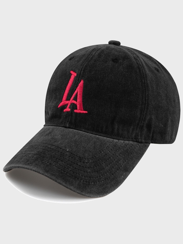 L.A STONE WASHED CAP-CHARCOAL